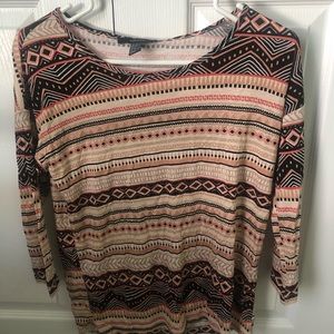 aztec print long sleeve shirt